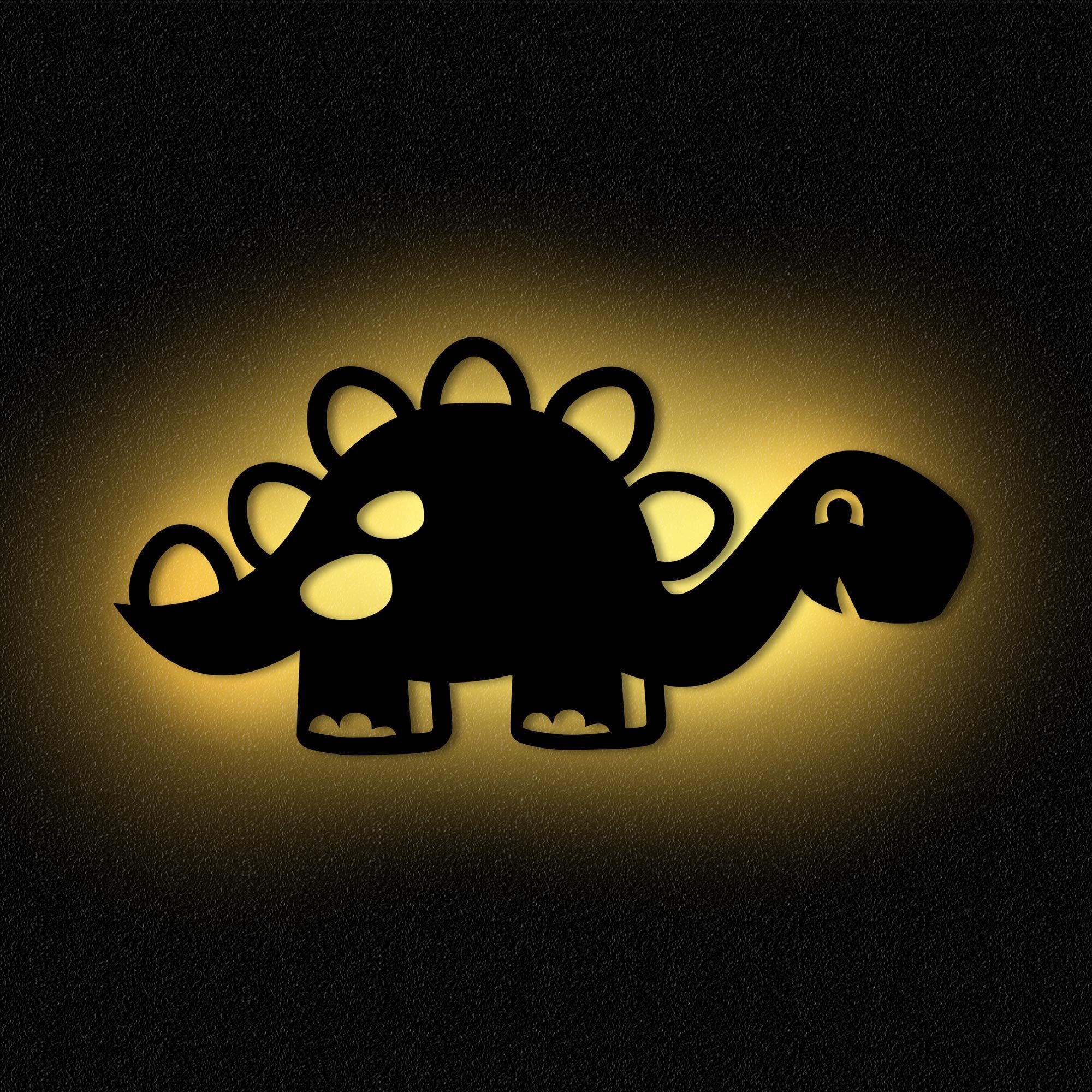 Namofactur LED Nachtlicht Dino Nachtlicht Kinder Wandlampe Kinderzimmer I MDF Holz, LED fest integriert, Warmweiß