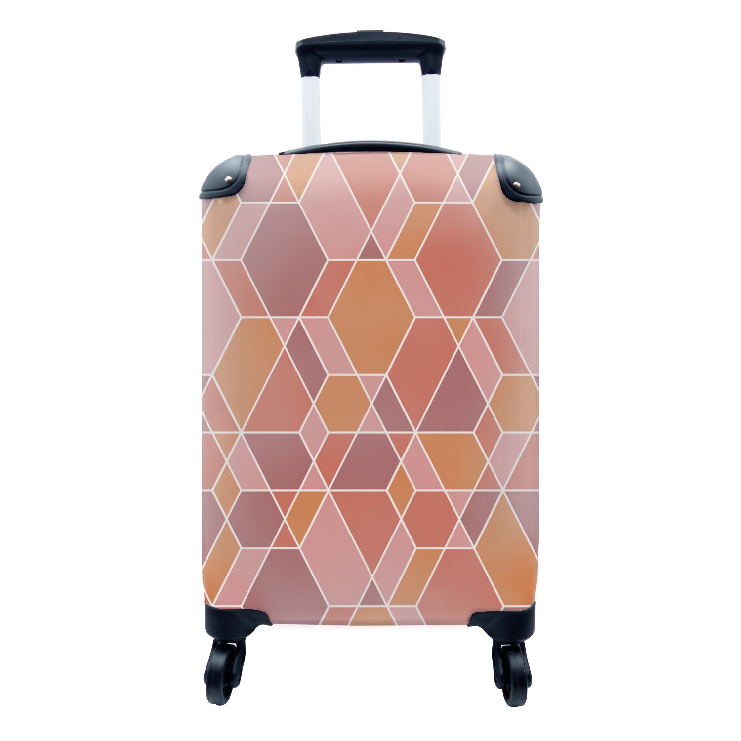 MuchoWow Handgepäckkoffer Geometrie - Mosaik - Muster, 4 Rollen, Reisetasche mit rollen, Handgepäck für Ferien, Trolley, Reisekoffer