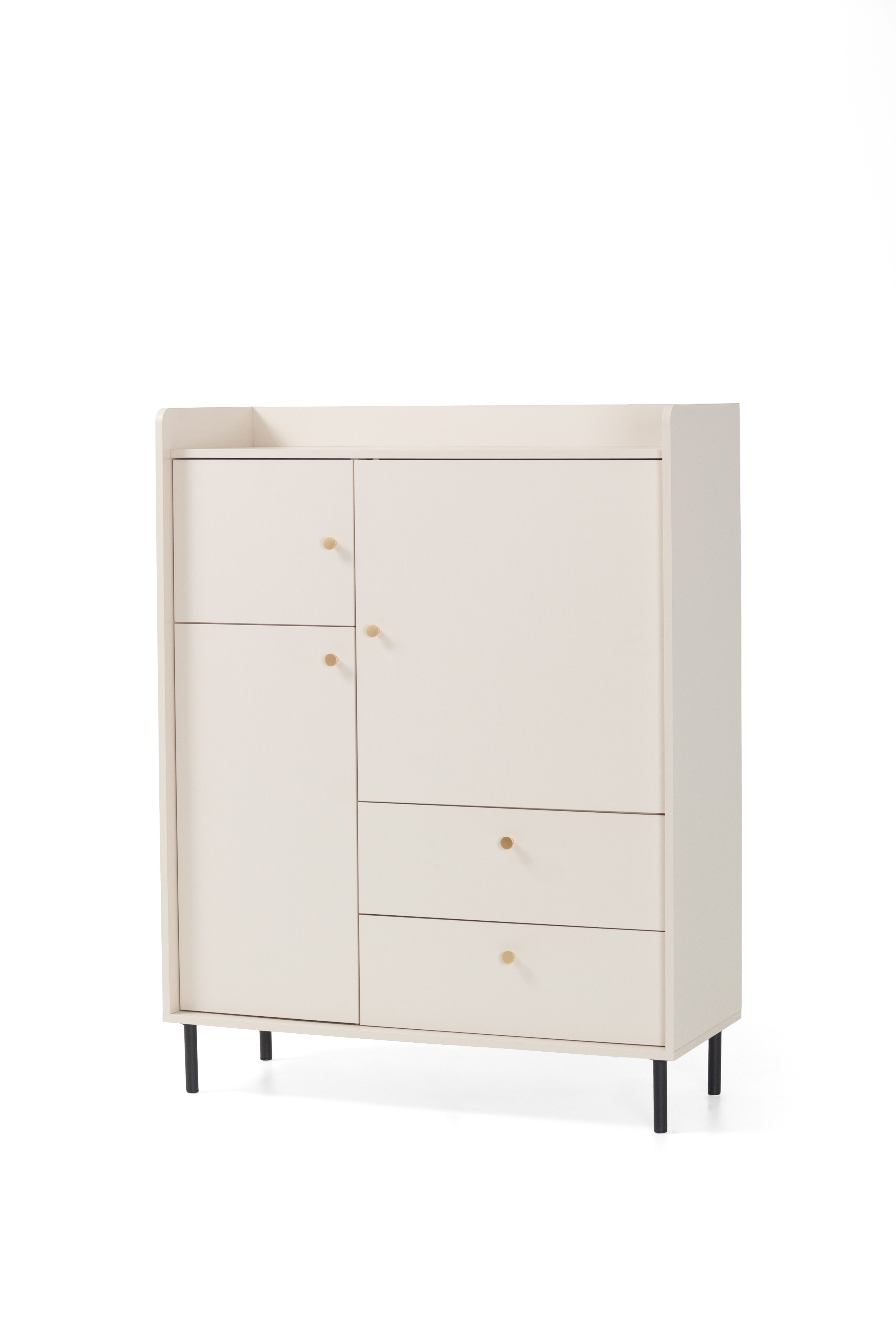 Masseno Kommode ASTREA 103,5 cm Sideboard mit 2 Schubladen und 2 Türen Beige