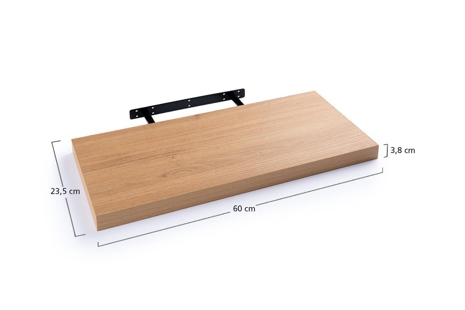 Home4You Wandboard Wandregal mit Halterung, 60cm, 2er Set, Spar-Set – Bild 5 von 5