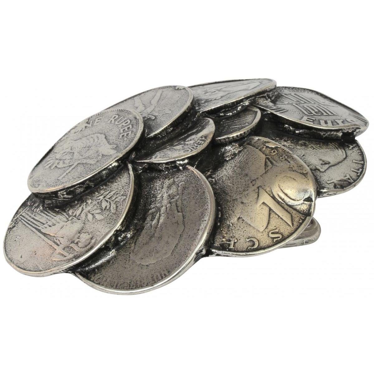 BELTINGER Gürtelschnalle Coins cm Gürtel - Buckle bis 40mm Gürtelschließe 4,0 Wechselschließe - Altsilber