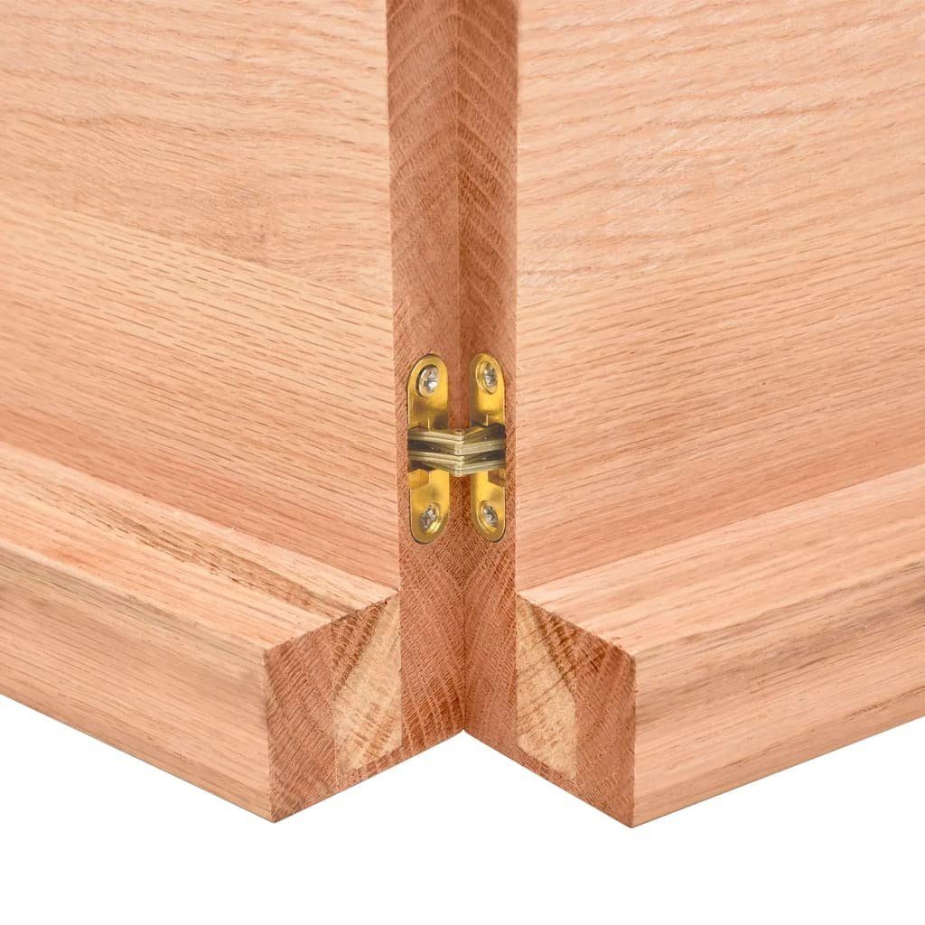 Massivholz furnicato Tischplatte Hellbraun Behandelt Eiche 180x60x(2-6)cm