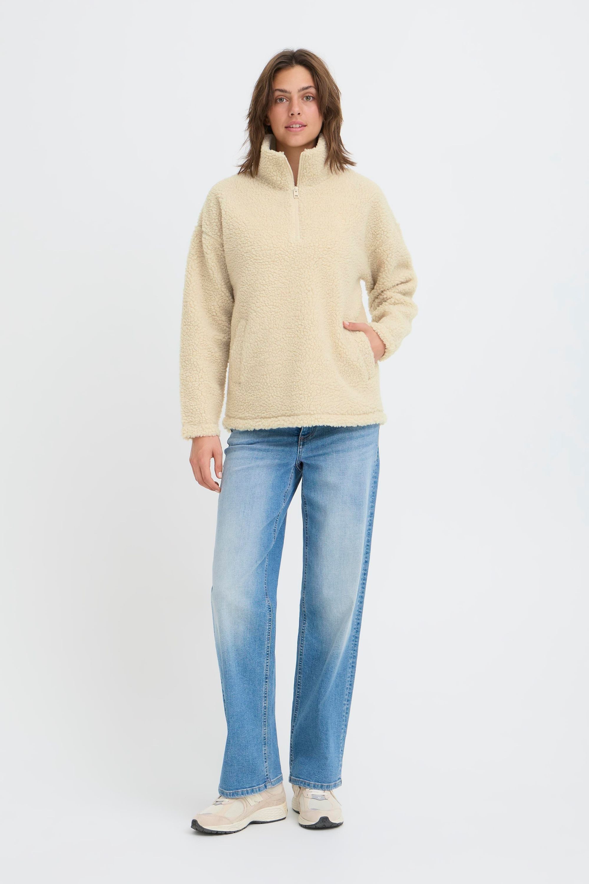 OXMO Fleecejacke OXTolirone Moderner Teddy-Sweater