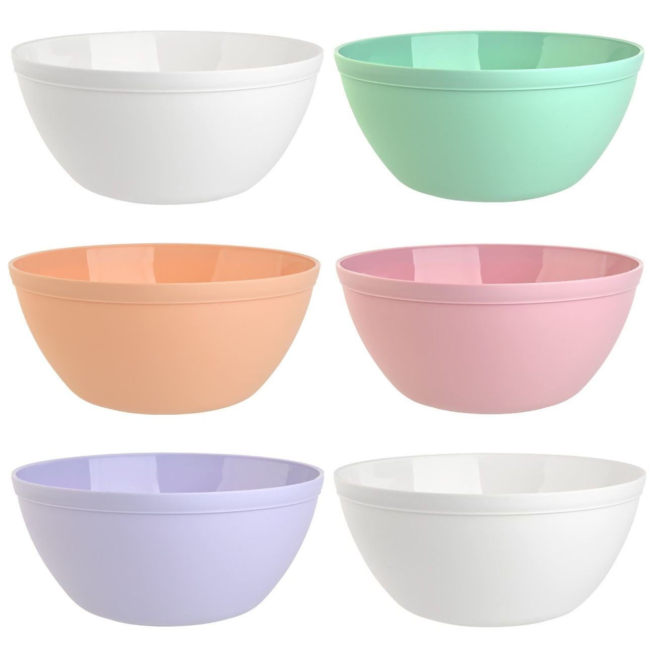 Engelland Müslischüssel Plastikschale, 900 ml, PP-Kunststoff (BPA-frei), (Vorteils-Set, 6-tlg), spülmaschinengeeignet, mikrowellengeeignet, Ø 16 cm, BPA-frei