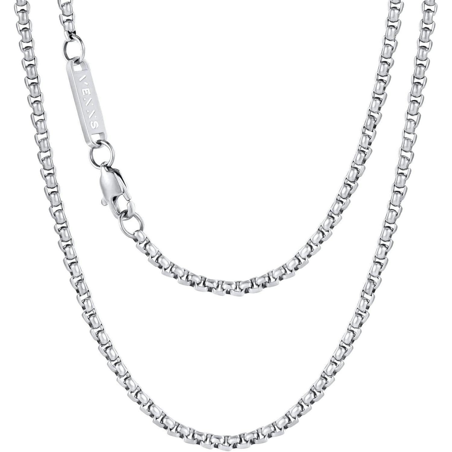 Edelstahlkette Box Kette Herren Halskette 18K Gold beschichtet Edelstahl venezianisch