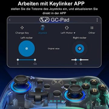 KINSI Wireless Gamepad, Controller, für Switch,App-Steuerung, Switch-Controller (Bluetooth Gamepad, drahtlose,Doppelmotorische Vibration)