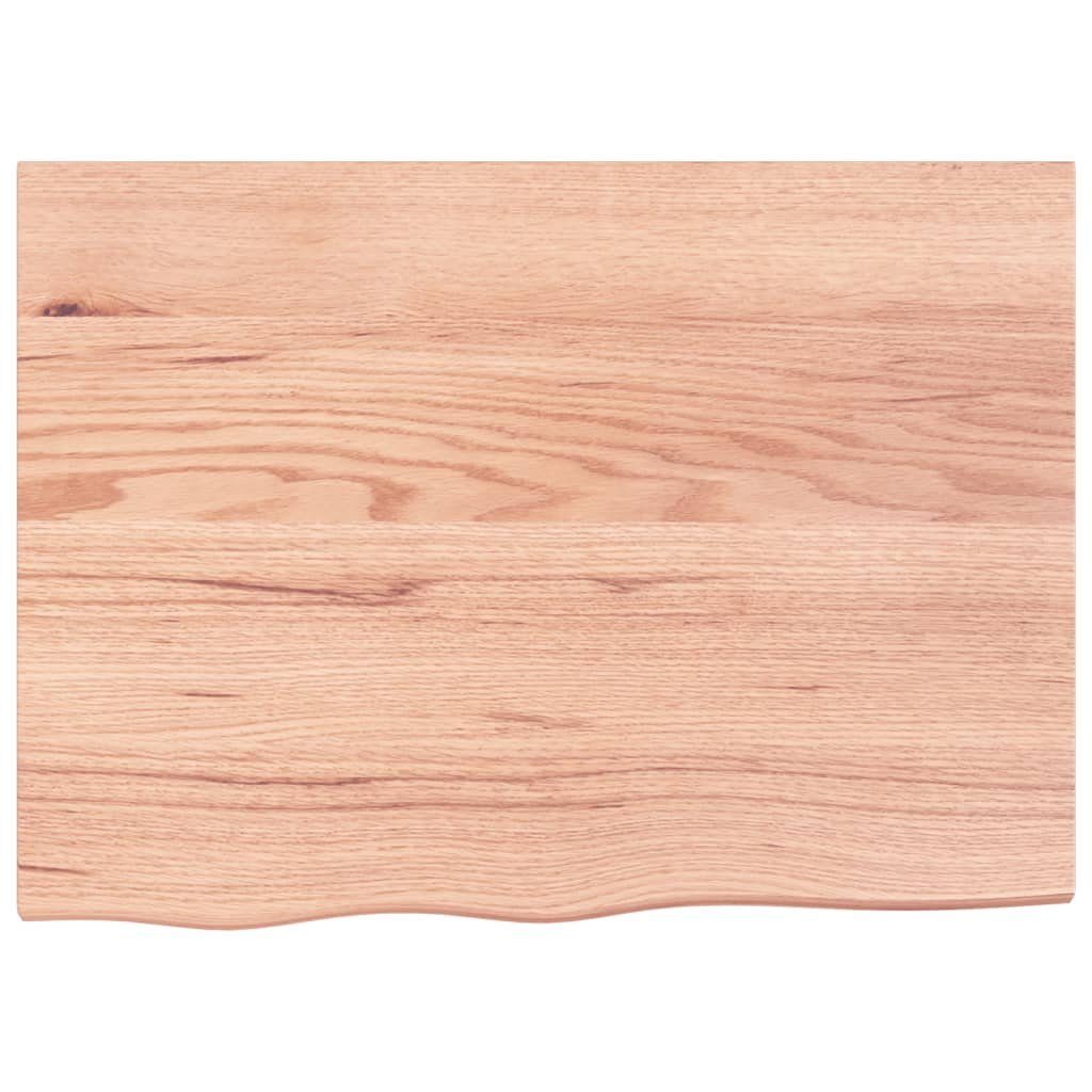 Massivholz furnicato Eiche Tischplatte Behandelt Hellbraun cm 80x60x(2-4)
