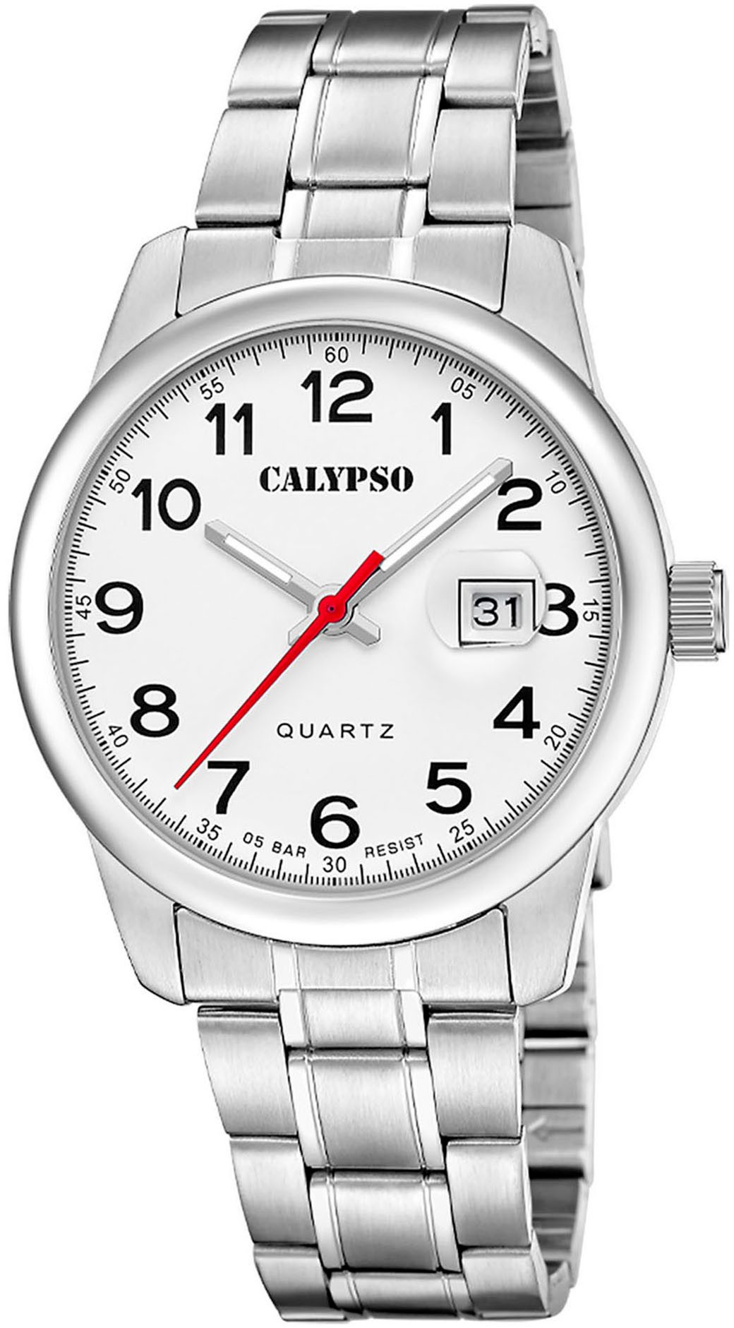 CALYPSO WATCHES Quarzuhr Basic, Armbanduhr, Herrenuhr, Edelstahlarmband, analog, Tag