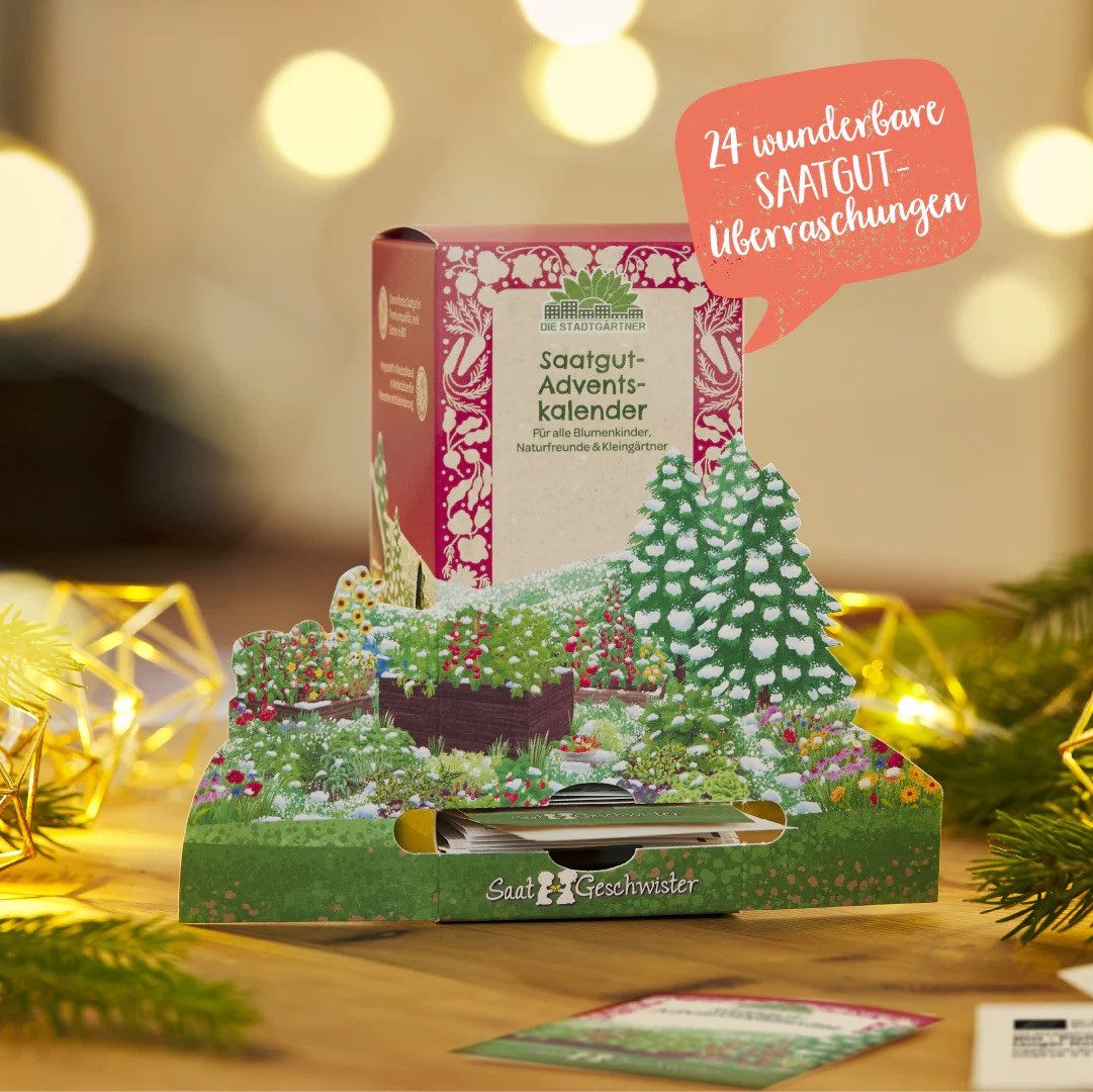 Die Stadtgärtner Adventskalender Saatgut-Adventskalender, 24 keimfreudige, interessante Sorten