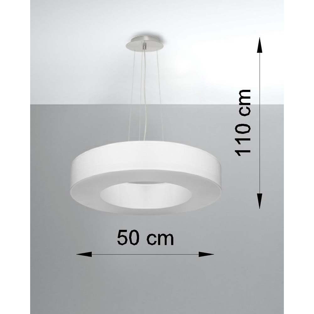 etc-shop Deckenleuchte, Glas Deckenleuchte Stoff Hängeleuchte Weiß Pendelleuchte Stahl