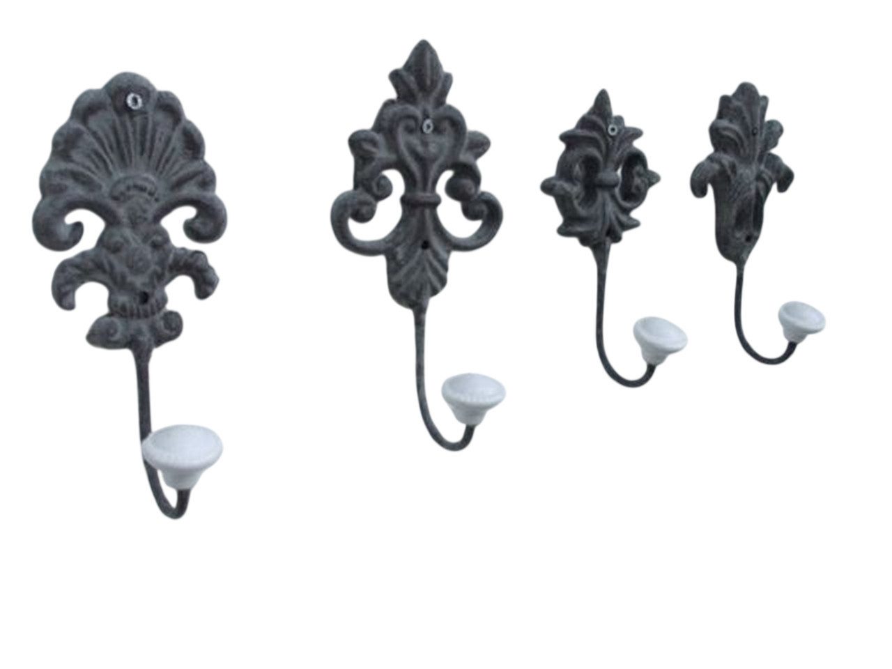 Deko-Impression Wandhaken 4 Stück Wandhaken, Küchenhaken,Handtuchhaken, Gusseisen, Porzellan, (4-St)