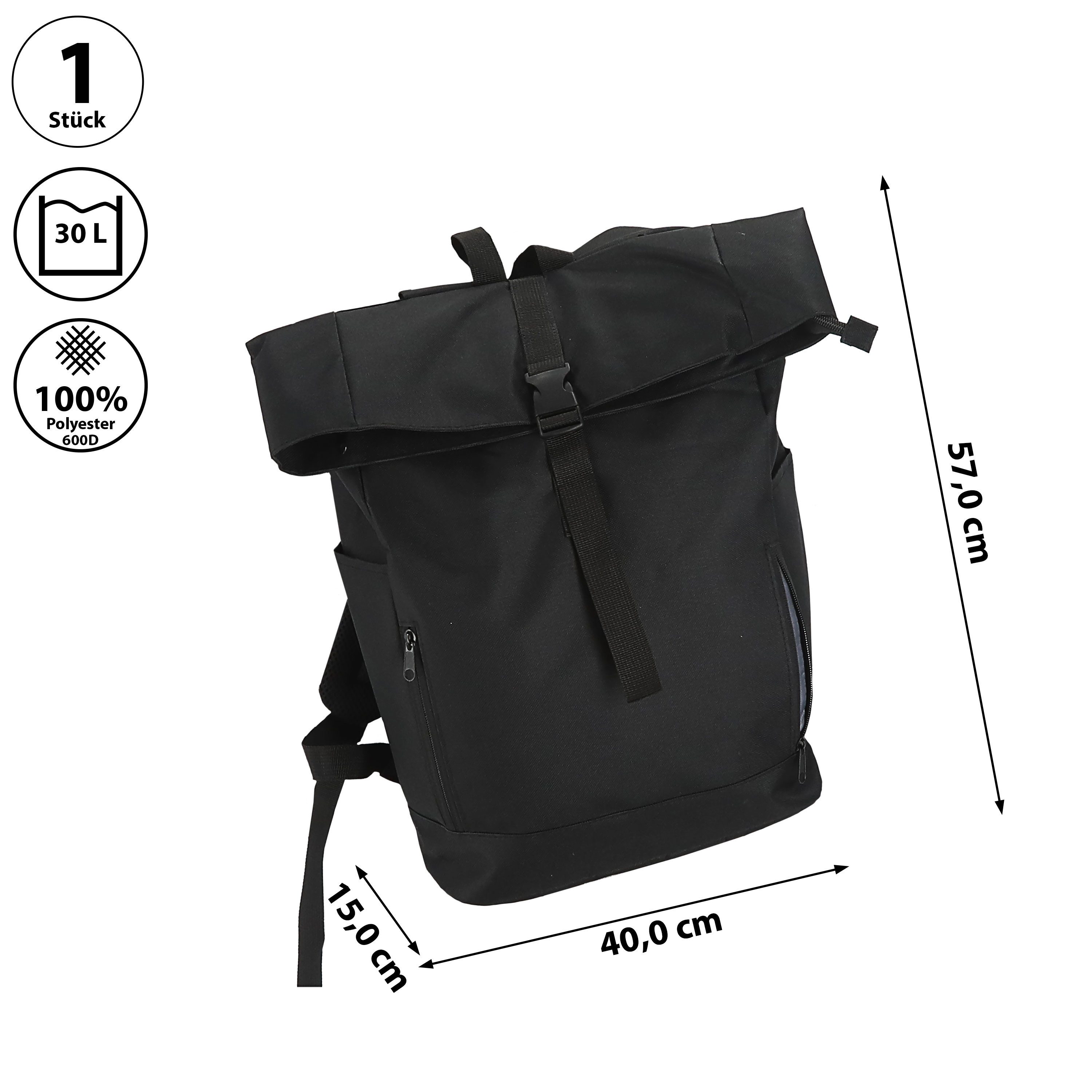 CEPEWA Rucksack Falt Rucksack Urban 30l schwarz 40x57x15cm 600D Polyester R günstig online kaufen