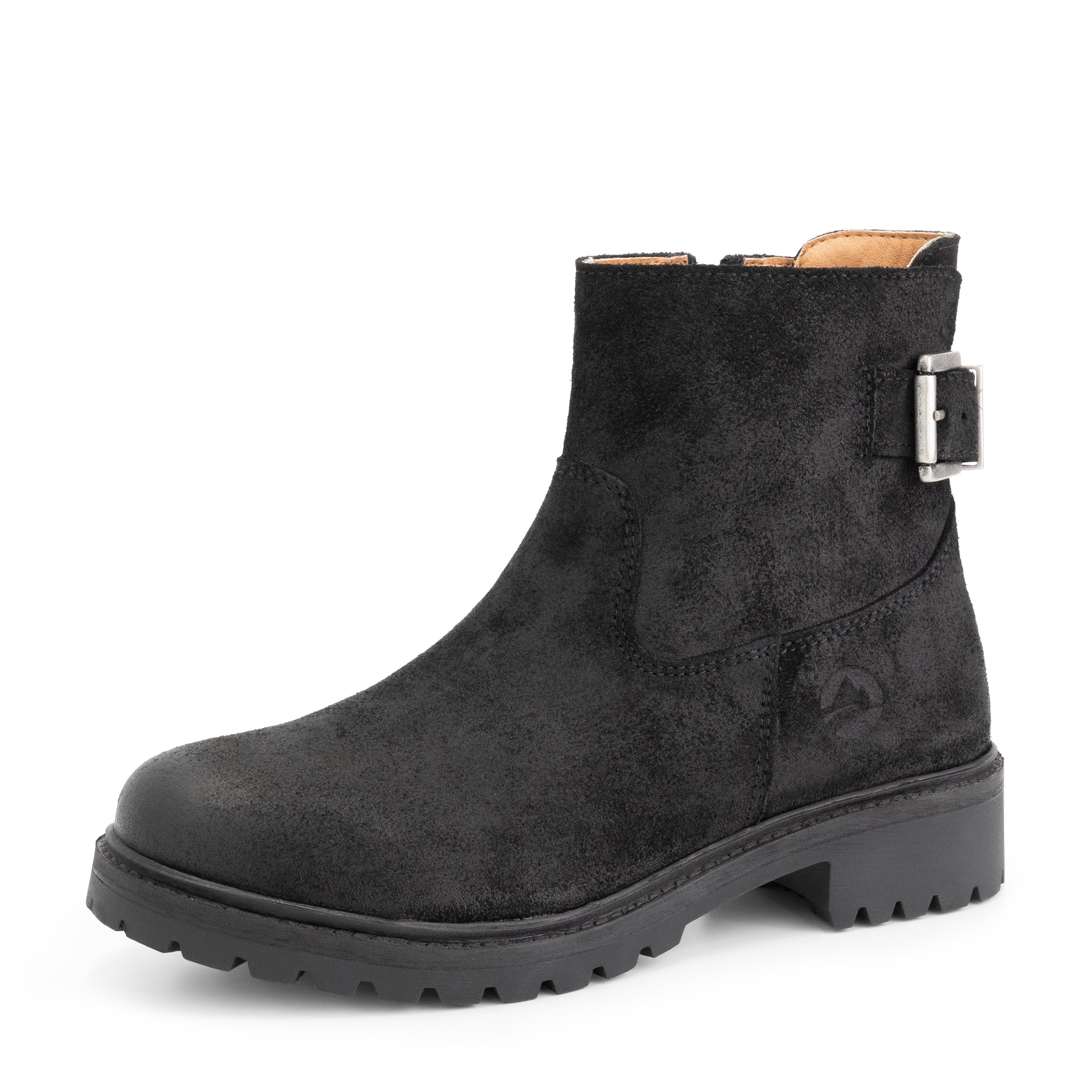 Travelin' Honefoss Lady Stiefelette (Schnalle) gewachstes Wildleder Schwarz