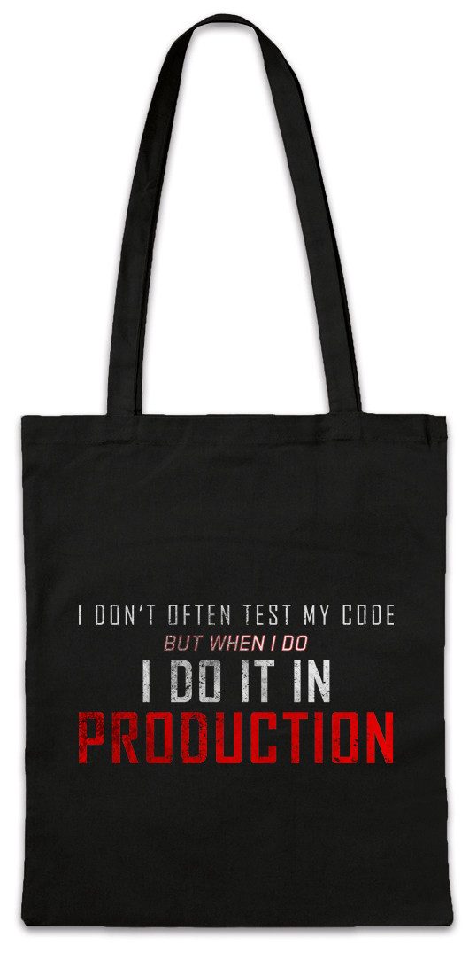 Urban Backwoods Beuteltasche I Don't Often Test My Code Stofftasche Production Testing TIP (1-tlg), Informatiker Software Entwickler Developer