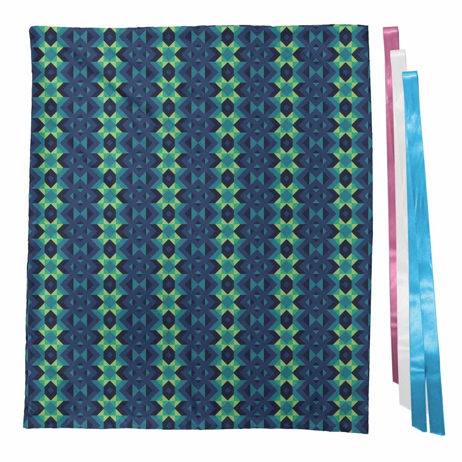 Blau Zigzag 3x Wiederbenutzbar, geometrische Abakuhaus Bändern und Geschenkbox Grün