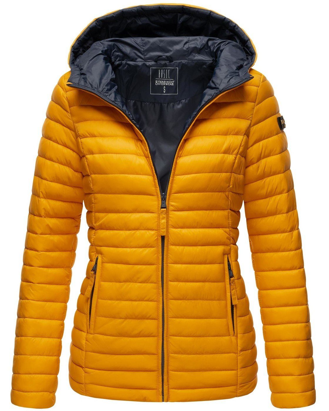 Marikoo Steppjacke Marikoo Asraa Damen Steppjacke B857 Übergangsjacke mit kontrastfarbendem Reißverschluss