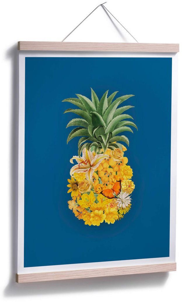 Poster Ananas Blume Wall-Art (1 Blumen St) Blau,