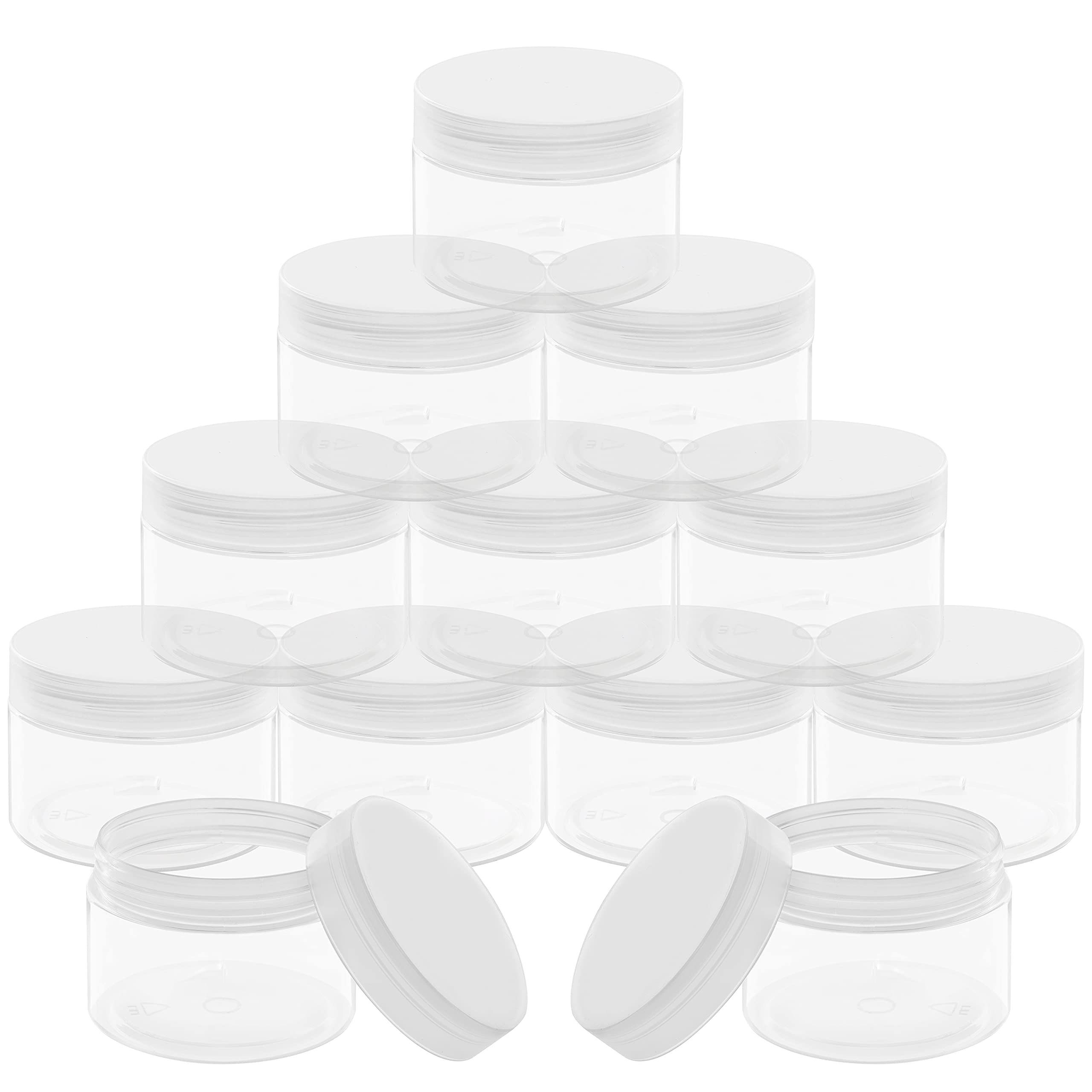 Belle Vous Flachmann Transparente Kosmetikbehälter (12 Stk) - 150ml - Auslaufsicher, Transparente Kosmetikbehälter (12 Stk) - 150ml Döschen - Auslaufsicher