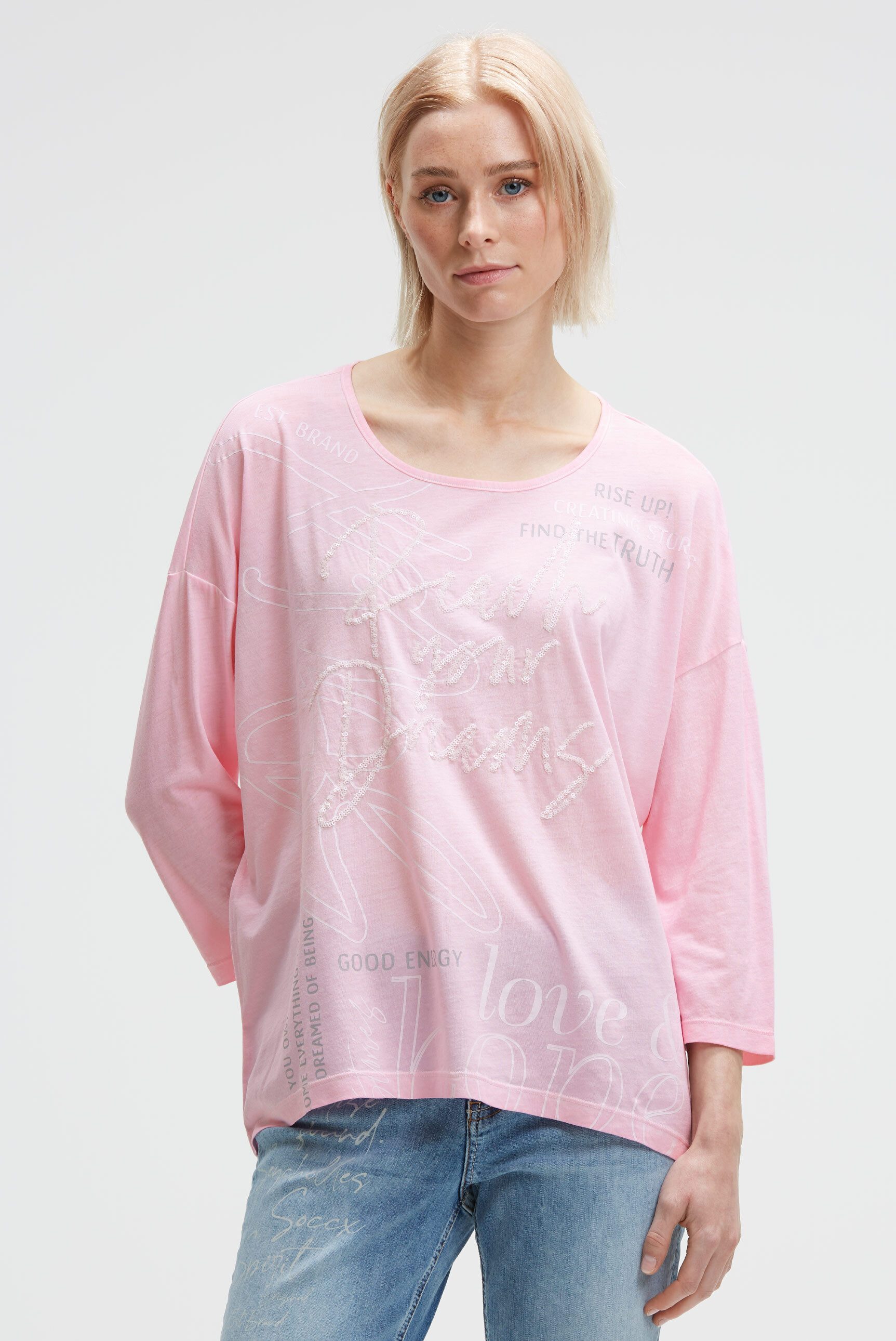 SOCCX 3/4-Arm-Shirt mit längerer Rückenpartie günstig online kaufen