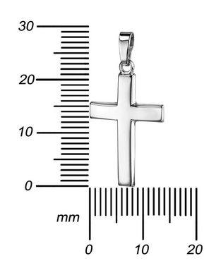 JEVELION Kreuzkette Kreuzanhänger 925 Silber - Made in Germany (Silberkreuz, für Damen und Herren), Mit Silberkette 925 - Länge wählbar 36 - 70 cm oder ohne Kette.