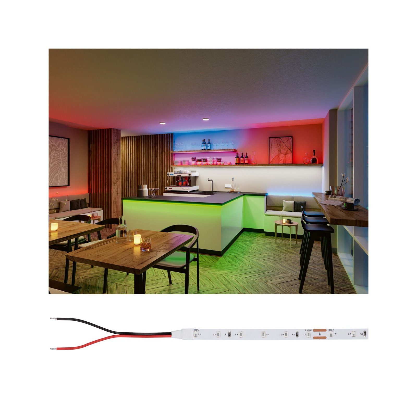 Paulmann LED-Streifen Pro Strip Silver P25 5m green IP20 24V DC 20W, grün