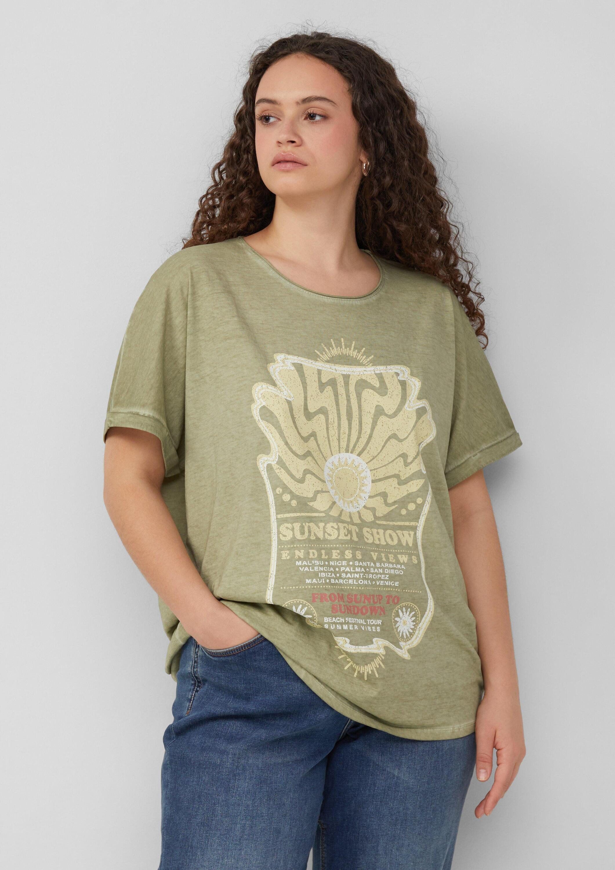 QS Kurzarmshirt T-Shirt Gewaschenes T-Shirt mit günstig online kaufen