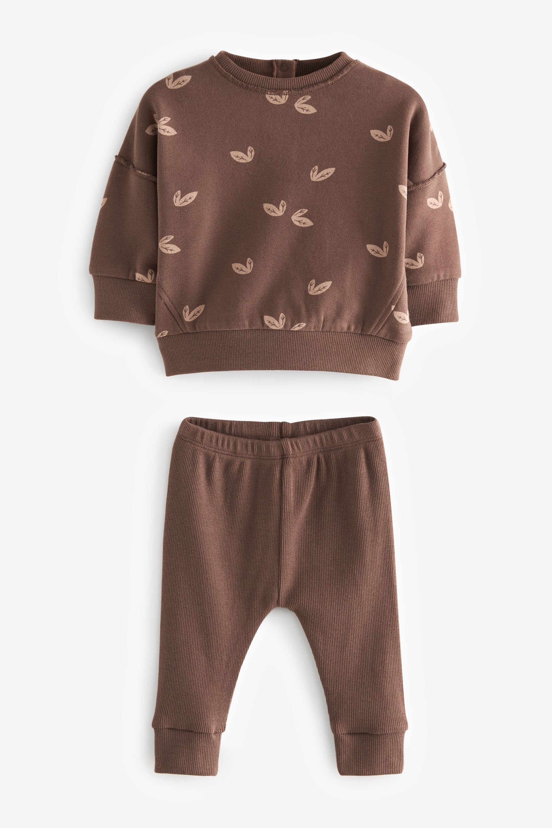 Next Shirt & Leggings Baby-Set mit Pullover und Leggings (2-tlg) Chocolate Brown