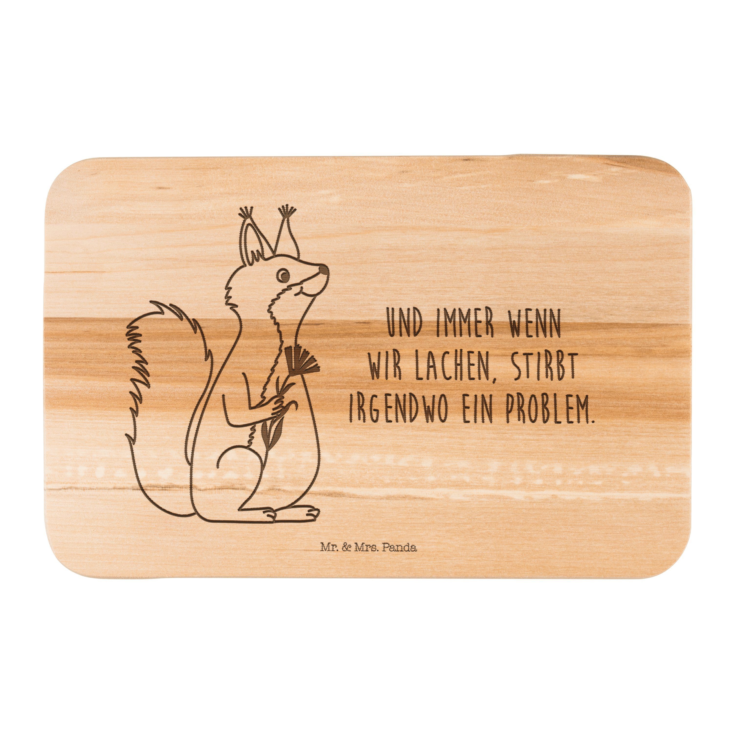 Mr. &amp; Mrs. Panda Frühstücksbrett »Eichhörnchen Blume Transparent Lachen, Tiere, lustige