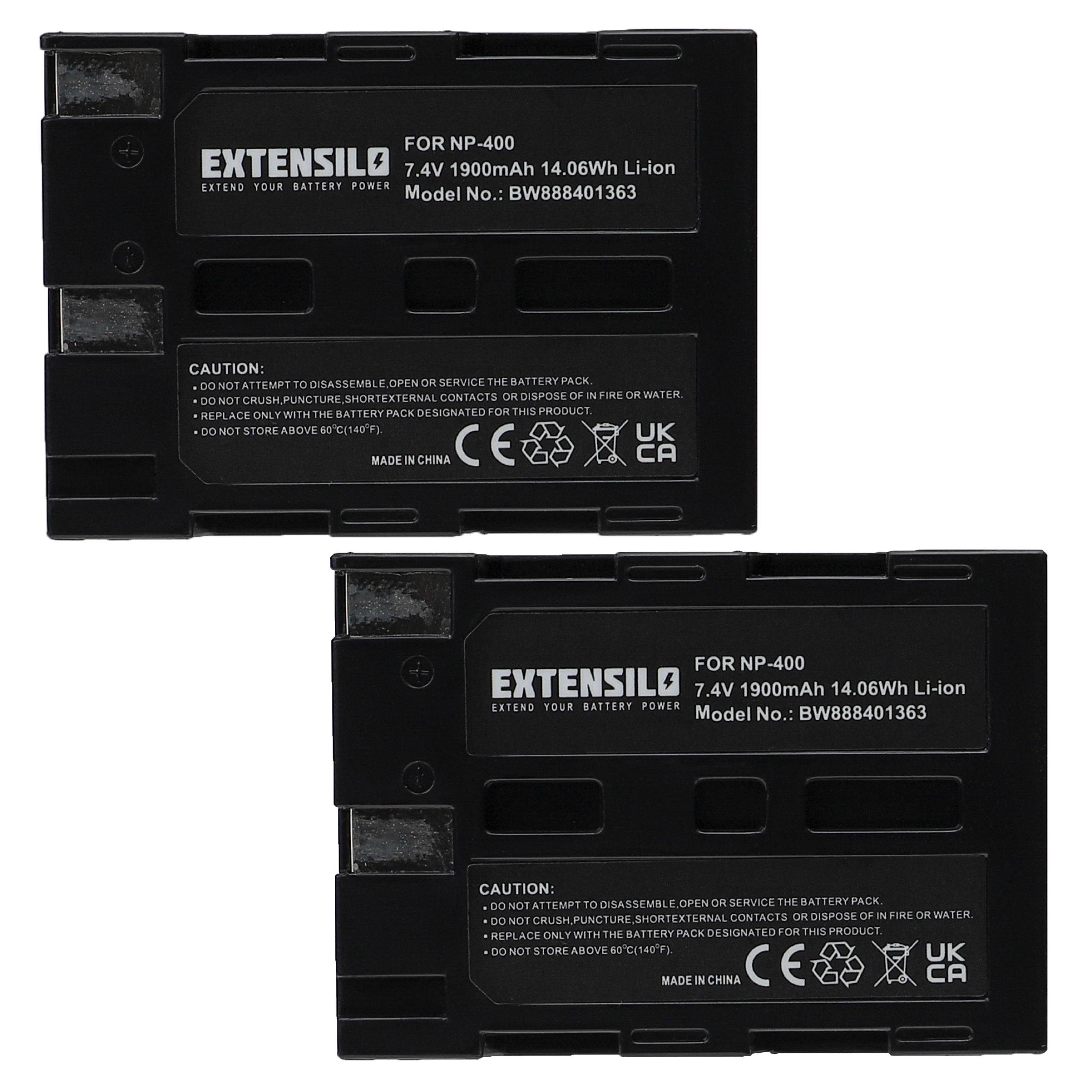 Extensilo kompatibel mit Pentax K20D, K10D Kamera-Akku Li-Ion 1900 mAh (7,4 V)