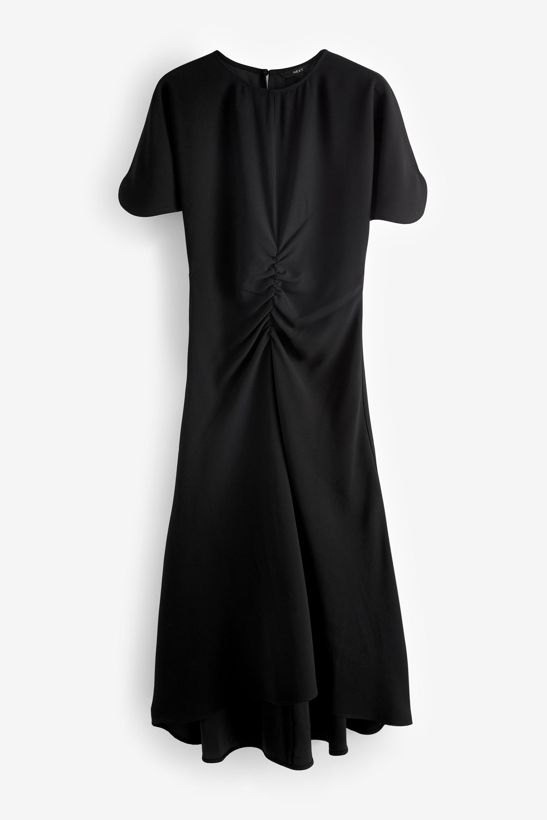 Next Midikleid Kurzärmeliges gerüschtes Midikleid (1-tlg) günstig online kaufen