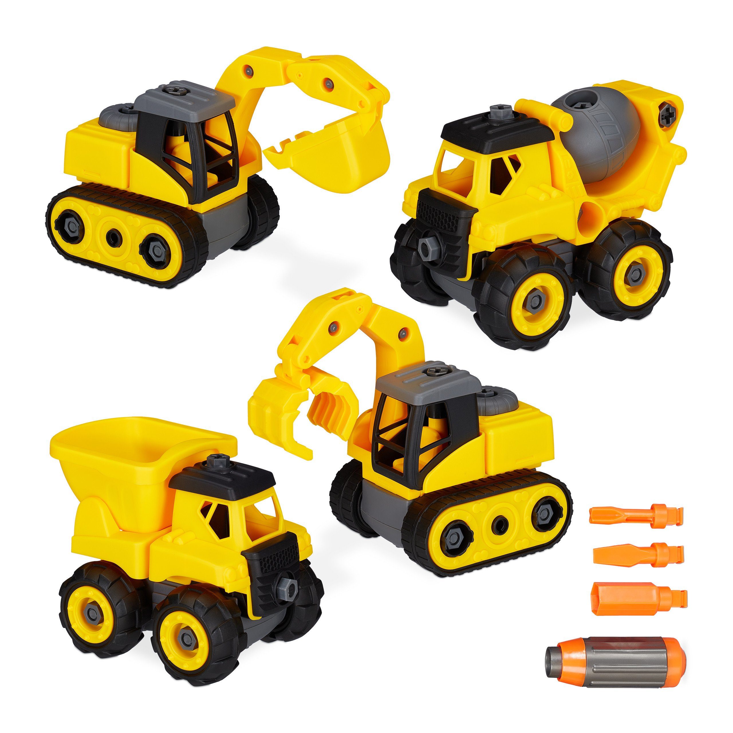 8 Pcs HERSITY Mini Baustelle Spielzeug Metall Baufahrzeuge Set Bagger Lastwagen Spielzeugautos Modelle Kuchendekoration Geschenk für Kinder Jungen