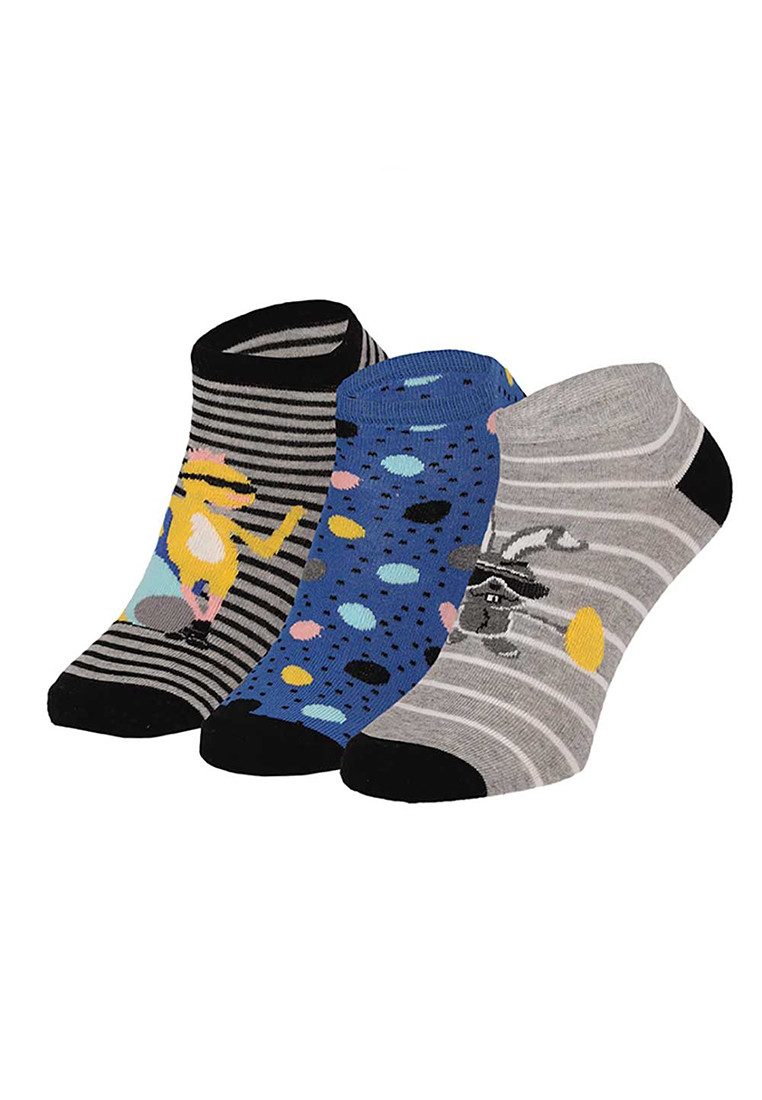Yuhu Sneakersocken Herren Ostersocken Hasen Ostereier 3er Pack (3-Paar)