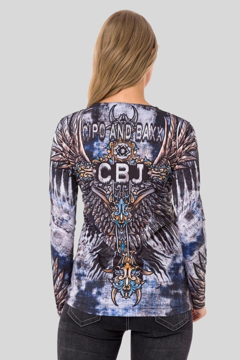 Cipo & Baxx Sweatshirt LONG SLEEVE T-SHIRT (1-tlg) coolen Allover-Print