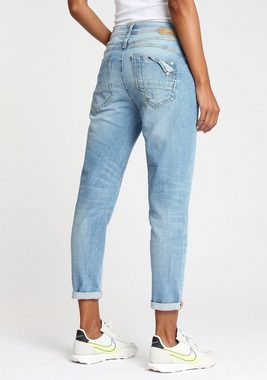 GANG Relax-fit-Jeans 94AMELIE CROPPED mit verkürzter Beinlänge und ausgefranster Kante am Saumabschluss