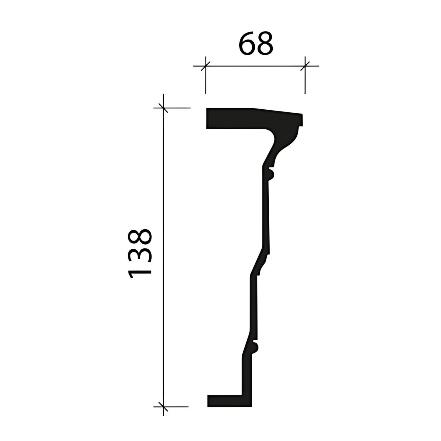 Profhome Zierleiste 434302 Architrav Fassadenprofil Stuckleiste Außenstuck 2 m, kleben, Polyurethan Hartschaum, 1-St., 1 x Stuckleiste, Architrav Stuckleiste Fassadenleiste Außenstuck Profilleiste 2 Meter