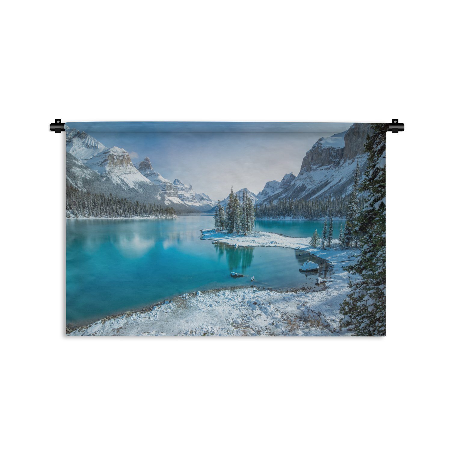 MuchoWow Wanddekoobjekt Landschaft - Schnee - Winter - Wasser - Berg, Wanddeko für Wohnzimmer, Schlafzimmer, Kleid, Wandbehang, Kinderzimmer | Wandobjekte