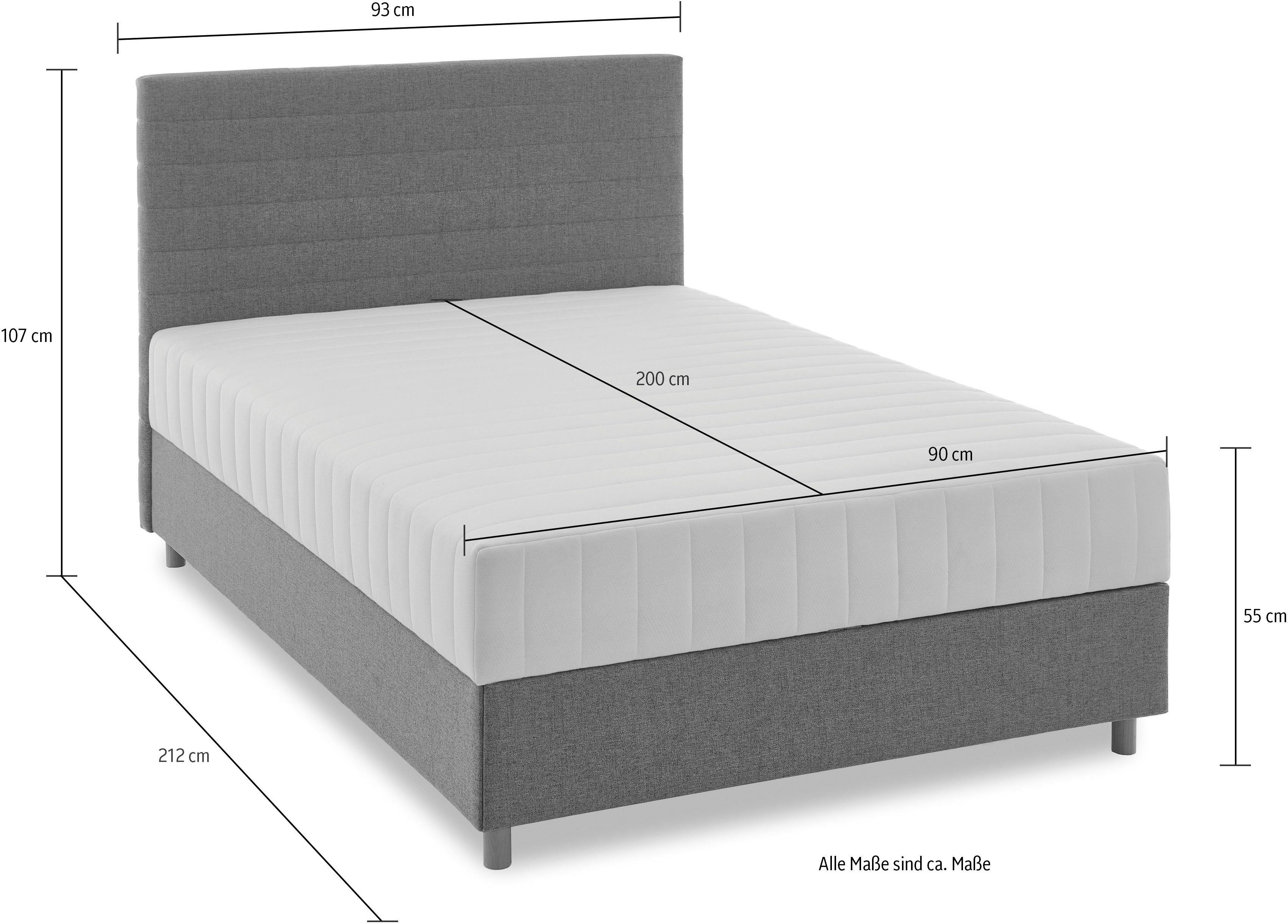 ATLANTIC home collection Stauraumbett Josie, mit Taschen-Federkernmatratze und Bettkasten