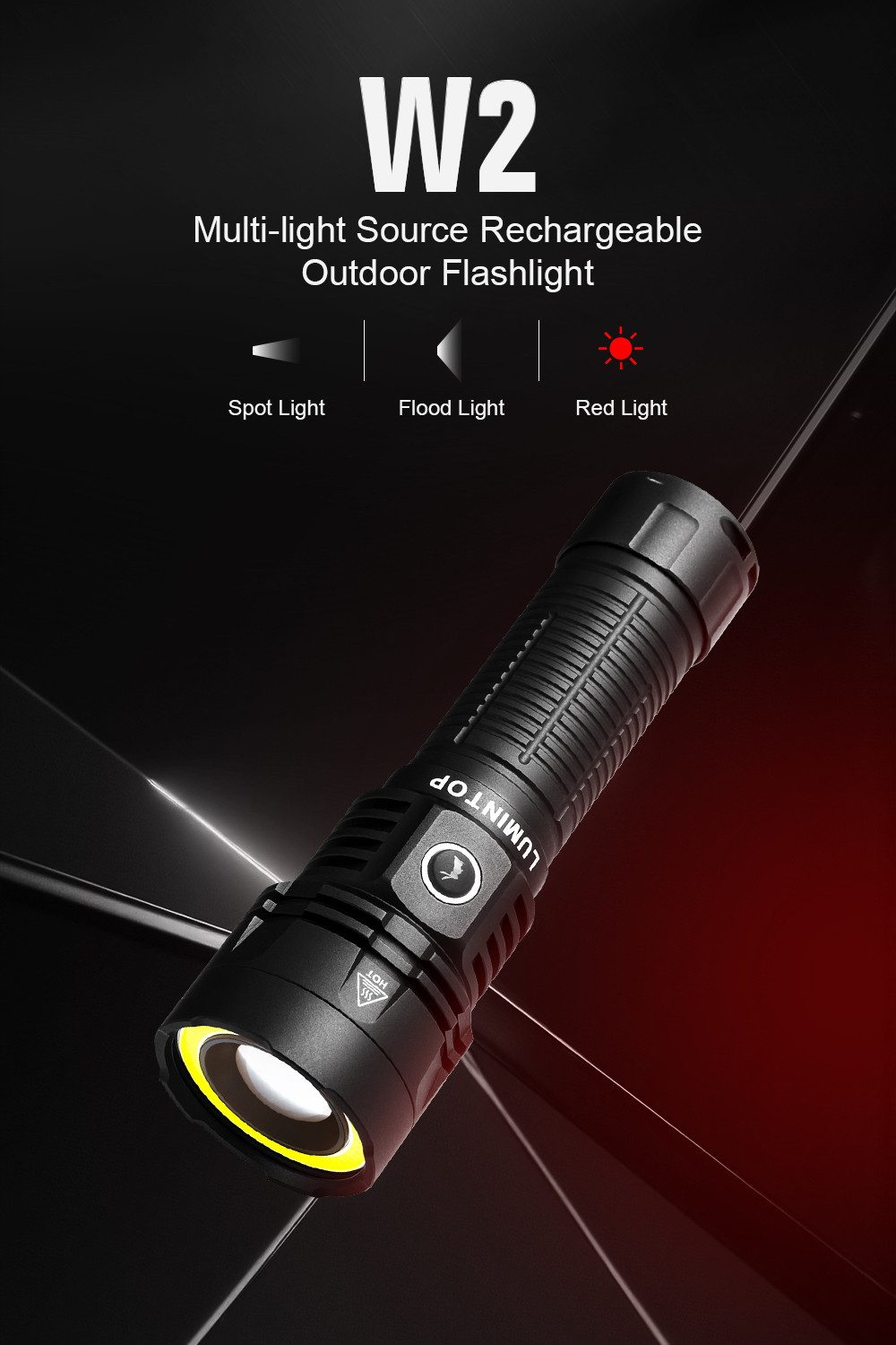 Lumintop LED Taschenlampe W2 26800 Akku Taschenlampe kombiniert COB Licht mit LED Licht und (1-St)