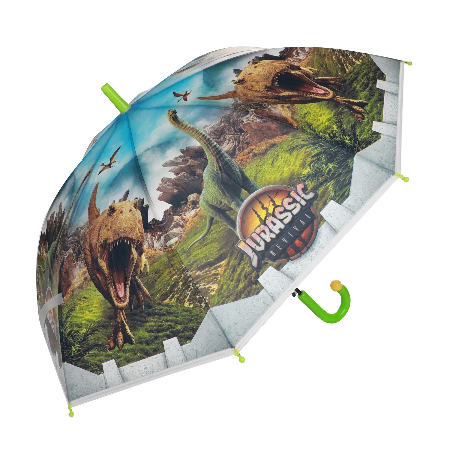 Toi-Toys Taschenregenschirm Dino Regenschirm für Kinder Dinosaurier Kinderregenschirm