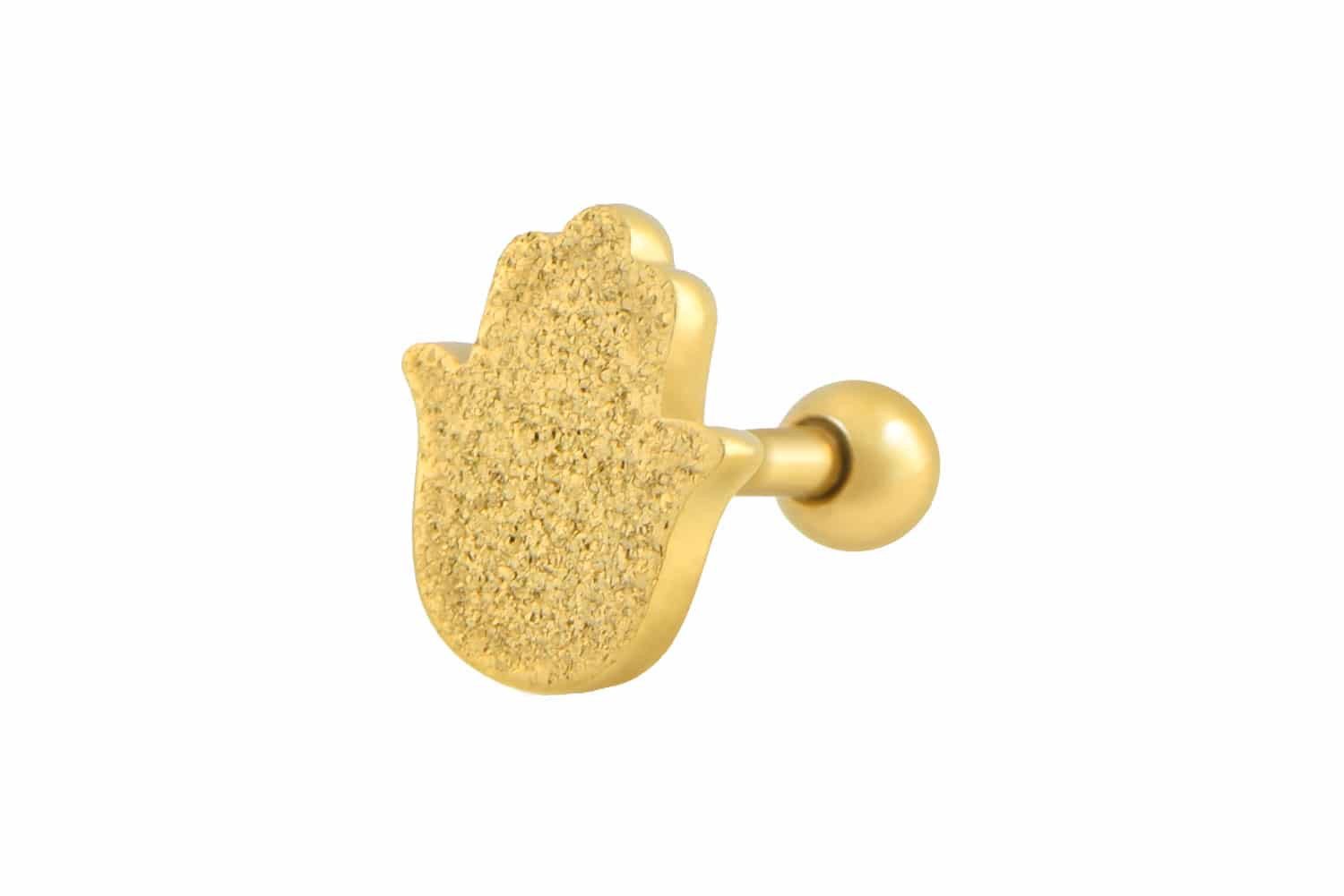 Piercing-Set Chirurgenstahl Ohrpiercing HAND DER FATIMA + DIAMANTOPTIK