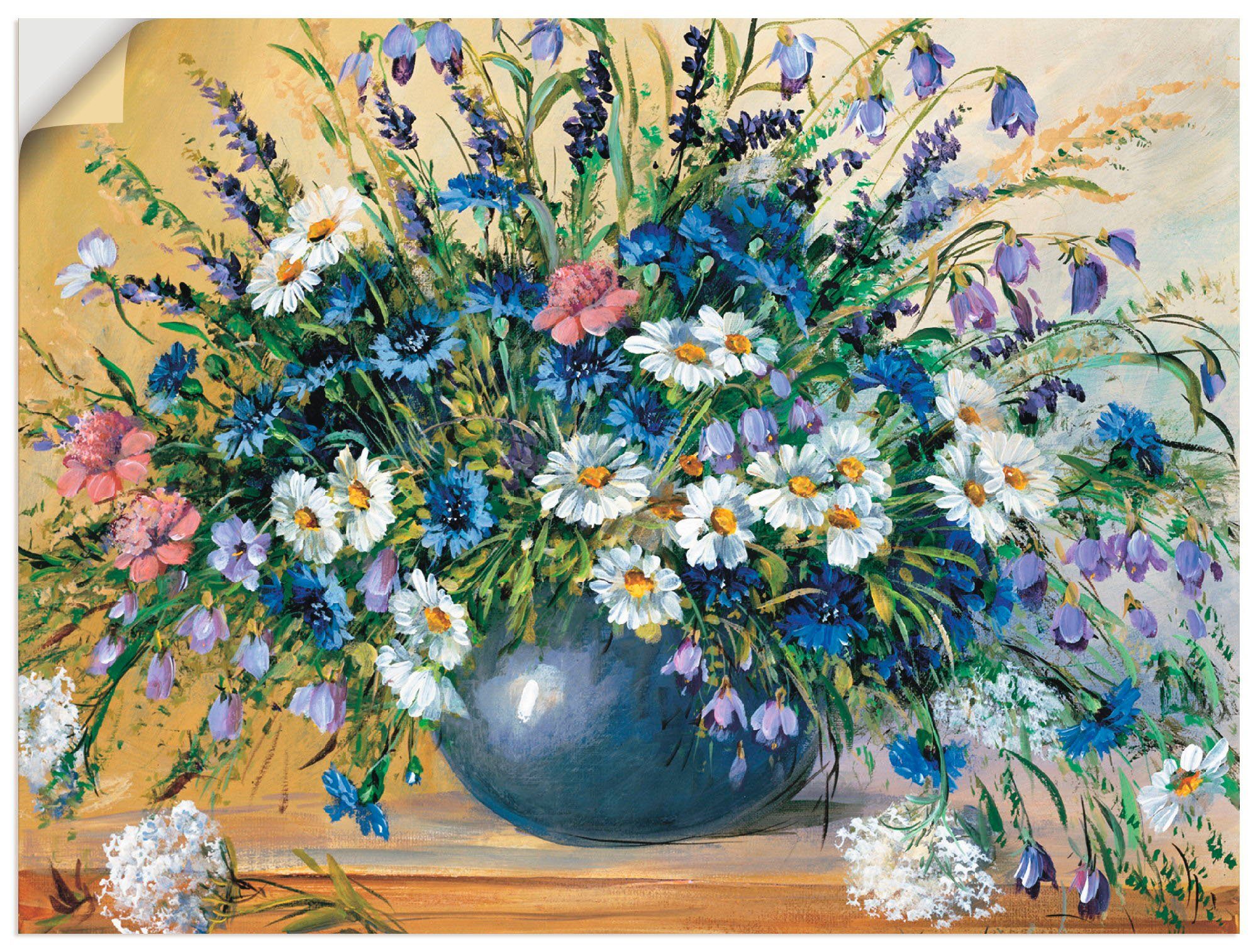 Artland Wandbild Vase mit Kornblumen, Blumen günstig online kaufen