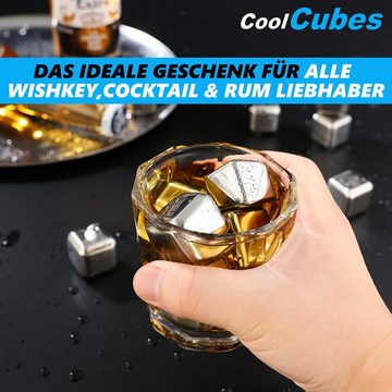 MAVURA Eiswürfel-Steine CoolCubes Premium Edelstahl Whisky Steine Kühlsteine, Whiskysteine Eiswürfel wiederverwendbar [8er Set]