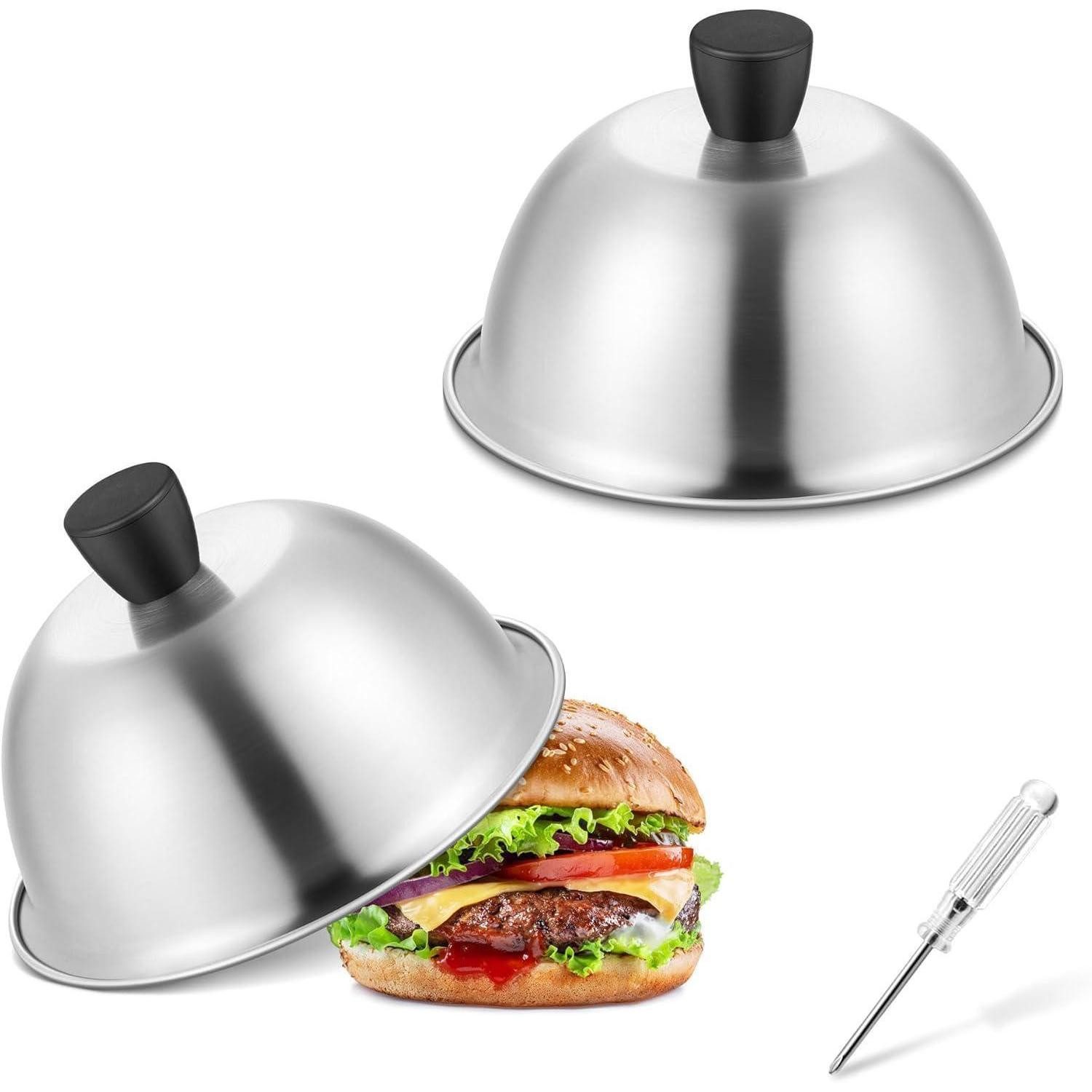 LuxusKollektion Контейнер для парохода Burgerglocke Edelstahl Burgerglocke Set Kunststoffgriff x 2