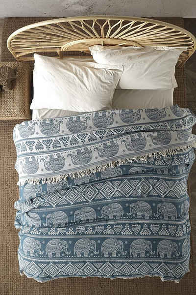 Tagesdecke BOHORIA® Tagesdecke "Bali" - Bettüberwurf, extra-groß 220 x 240 cm, BOHORIA, Kann für Bett, Sofa, Stuhl, Outdoor und Indoor genutzt werden.
