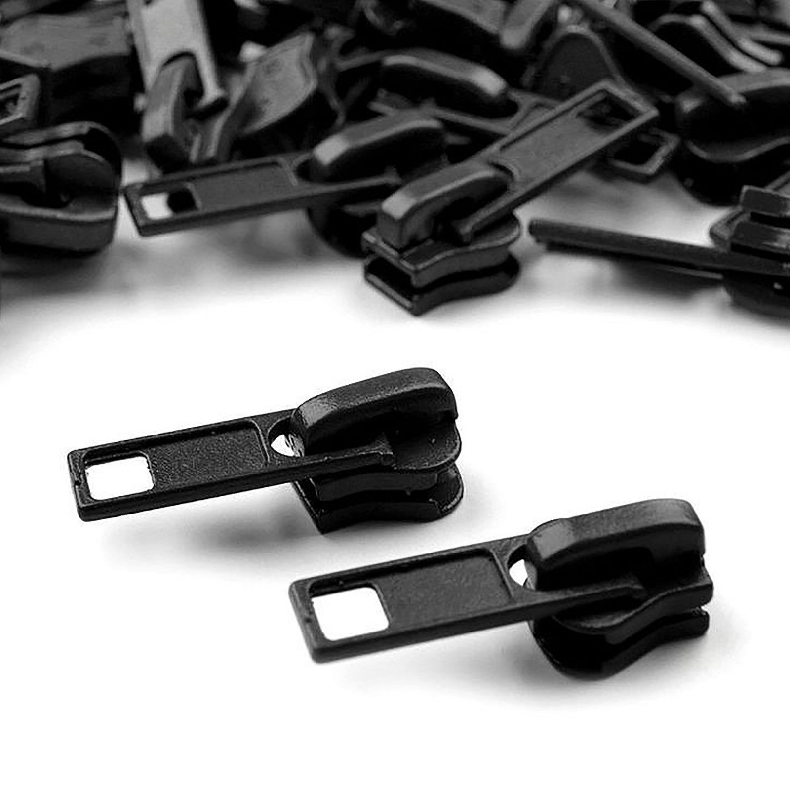 maDDma Reißverschluss 10 Zipper für Profil-Reißverschlüsse, 5mm, freie Farbwahl, schwarz