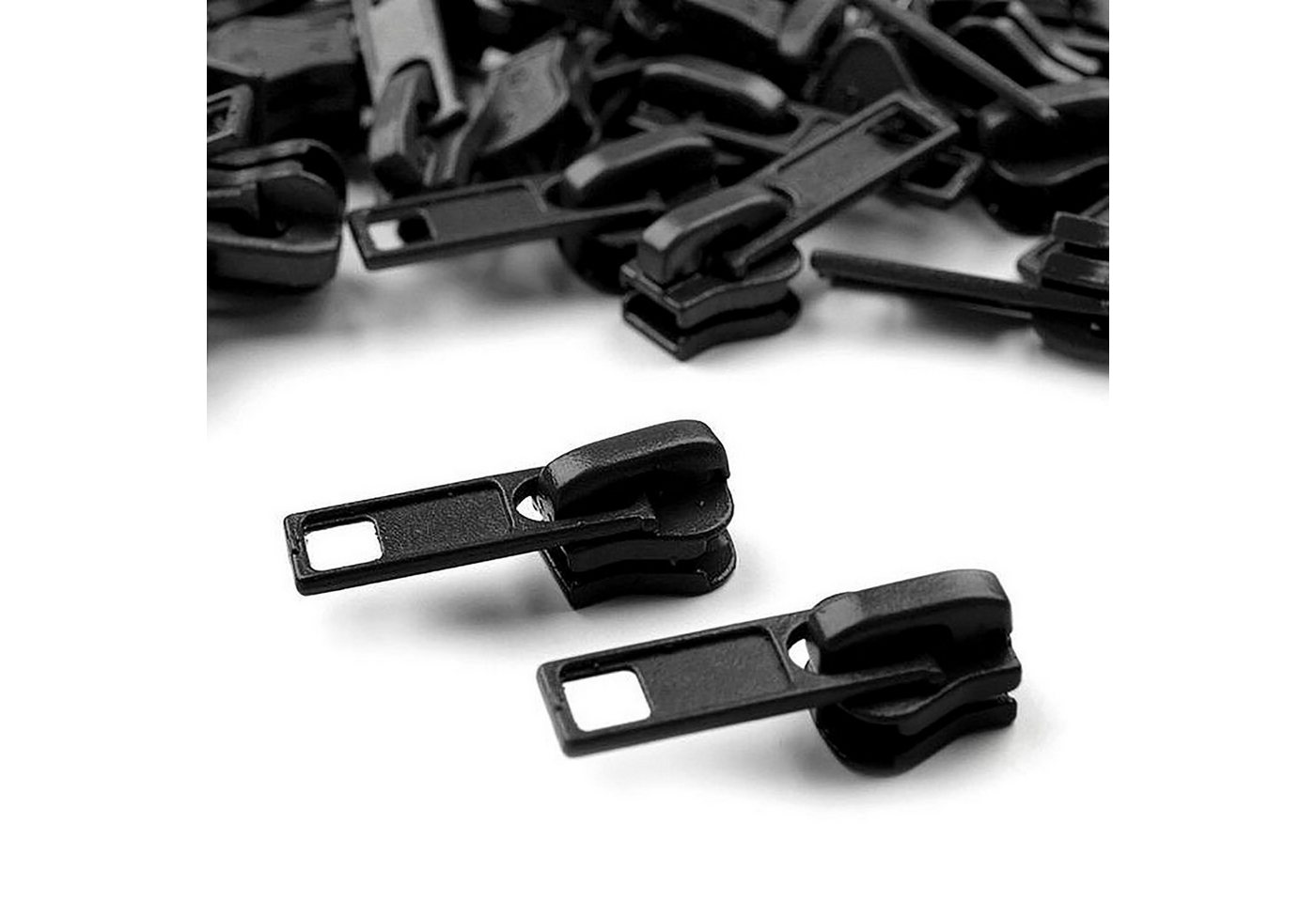 maDDma Reißverschluss 10 Zipper für Profil-Reißverschlüsse, 5mm, freie Farbwahl, schwarz