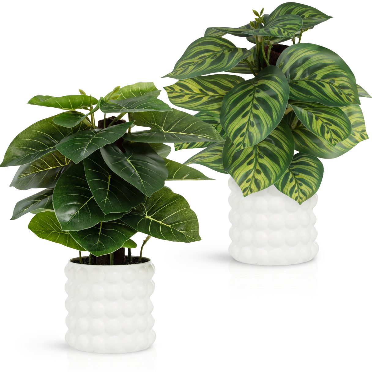 Kunstpflanze Künstliche Hängepflanzen im bruchfesten Topf, Hängepflanze künstlich Efeu, Monstera, Philodendron, Calathea, Pfeilblatt, Mosaik- & Zebrapflanze, PASCH, Bruchfester weißer Kunststofftopf