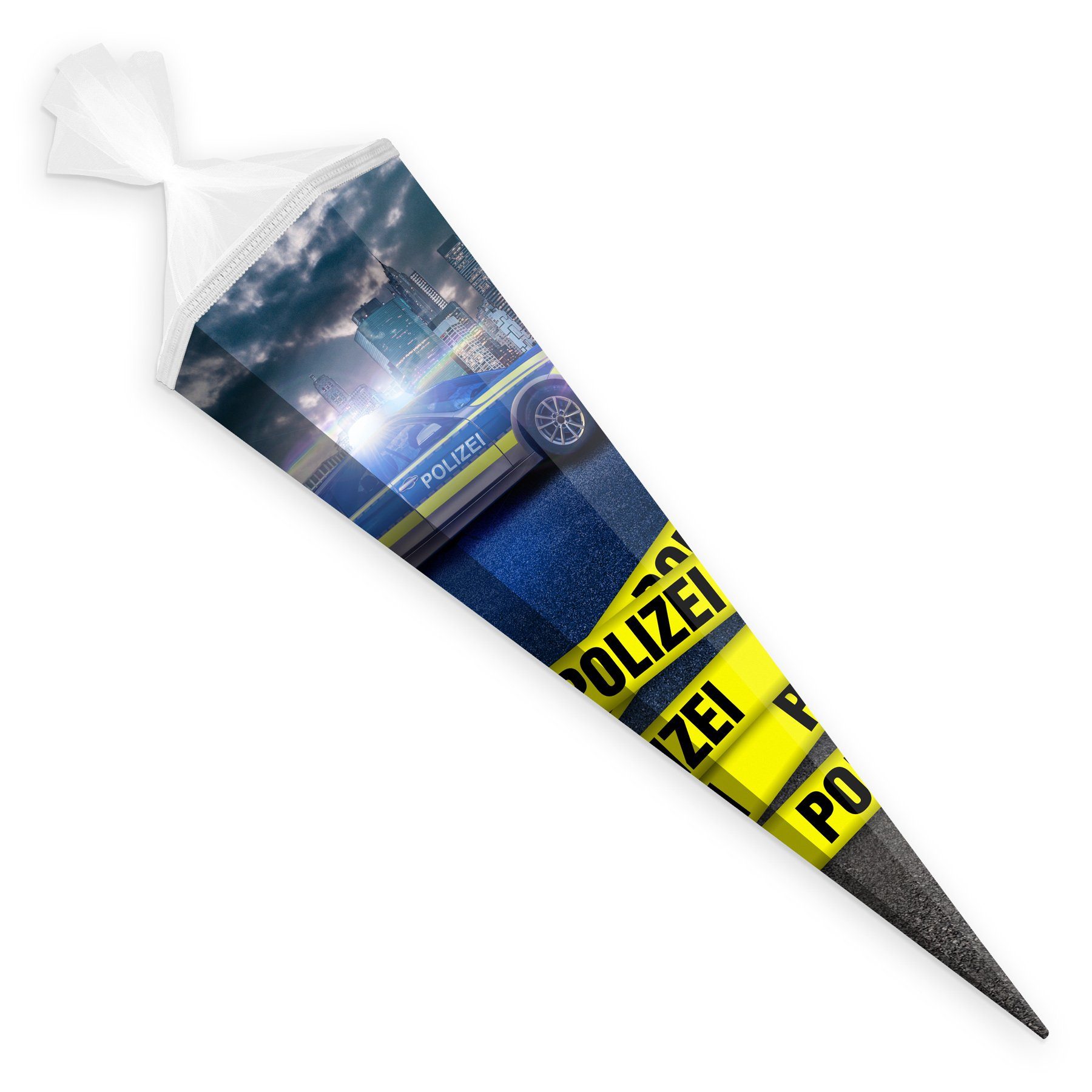 itenga Schultüte itenga Schultüte Zuckertüte 6eckig 85cm Polizei Verschluss weiß