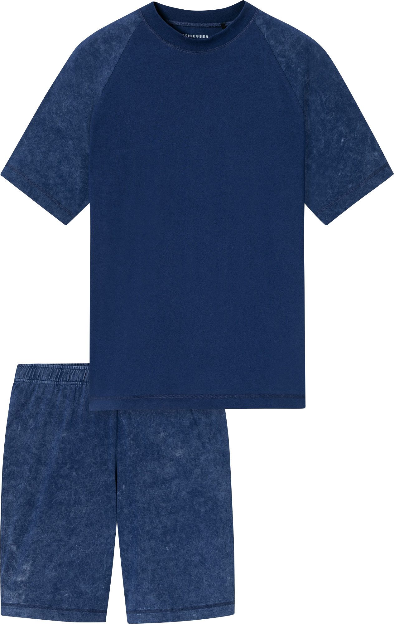Schiesser Pyjama Herren-Shorty Single-Jersey Uni