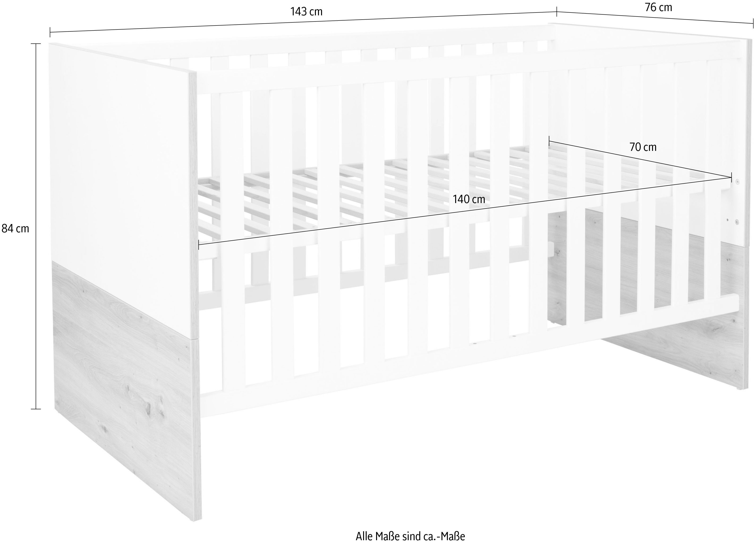 arthur berndt Babybett Kinderbett »Maxim« 70 x 140 cm